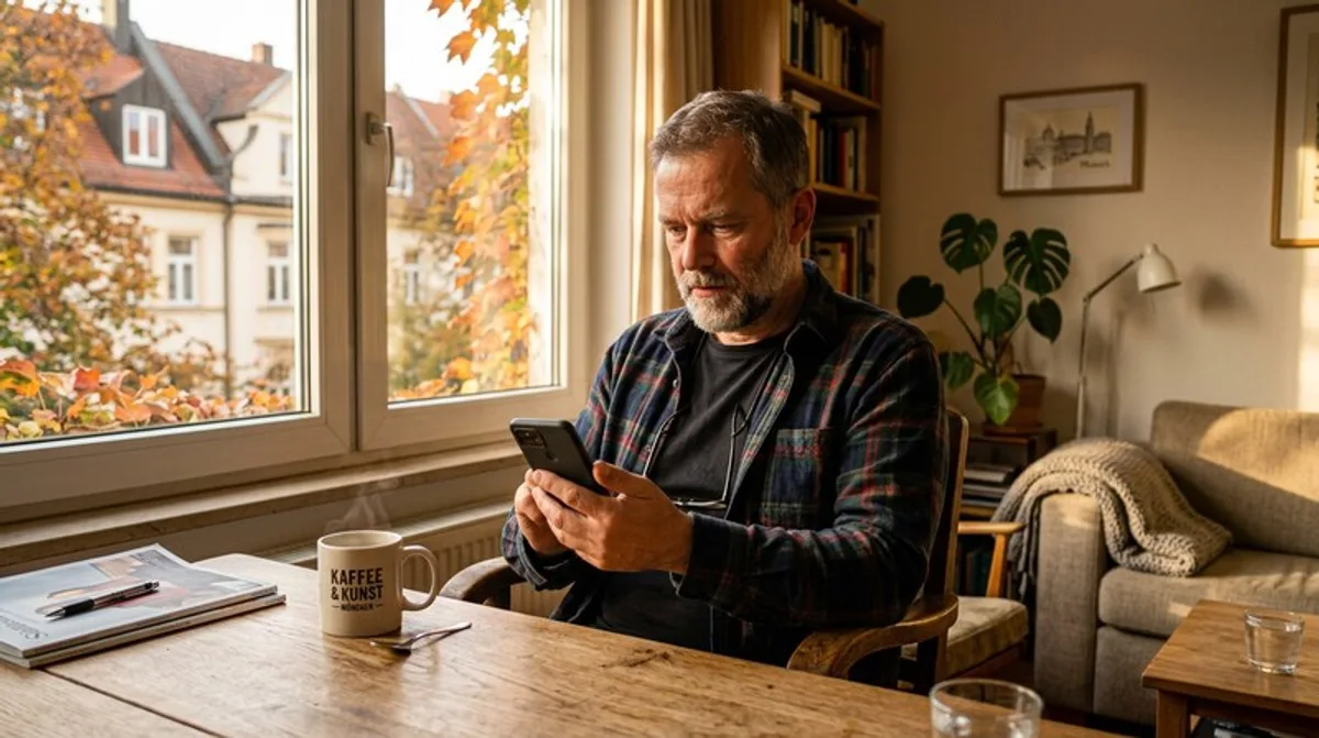 Tippt frau handy besprechungsraum tisch hamburg